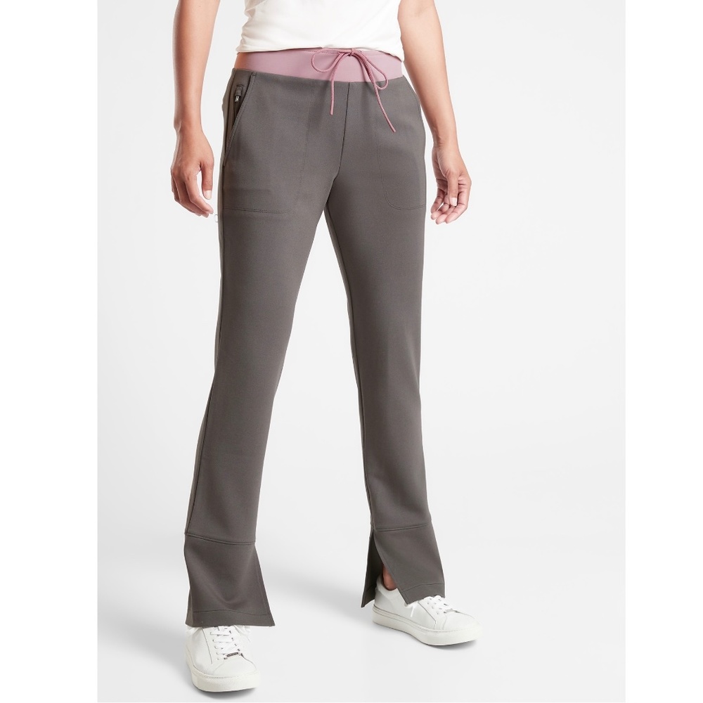 Athleta Hermosa Pant Ponte Athleisure Commuter - MPetite - Color Gray/Mauve